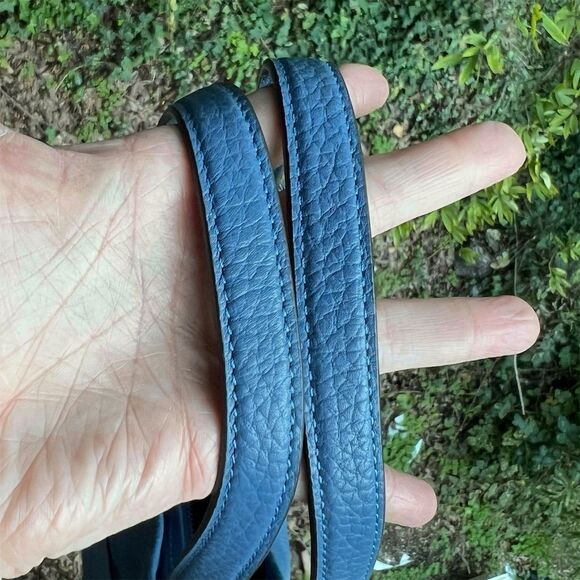 COACH Lori Shoulder Bag Pebbled Leather C4824 Gunmetal/Washed Chambray Blue NWT - Picture 9 of 10